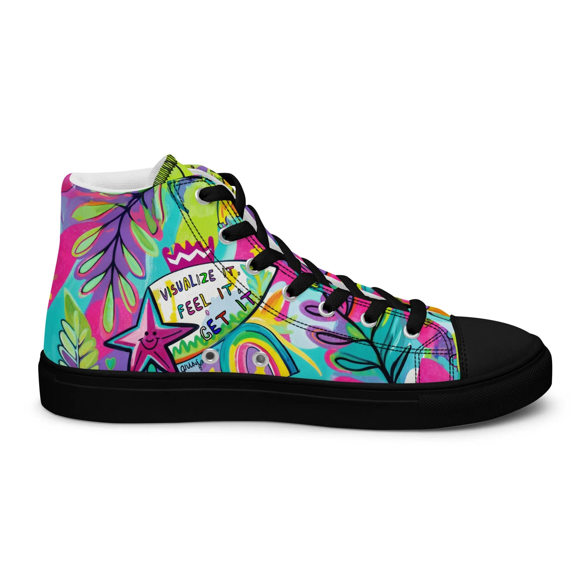 Unisex high top canvas shoes- Feel it