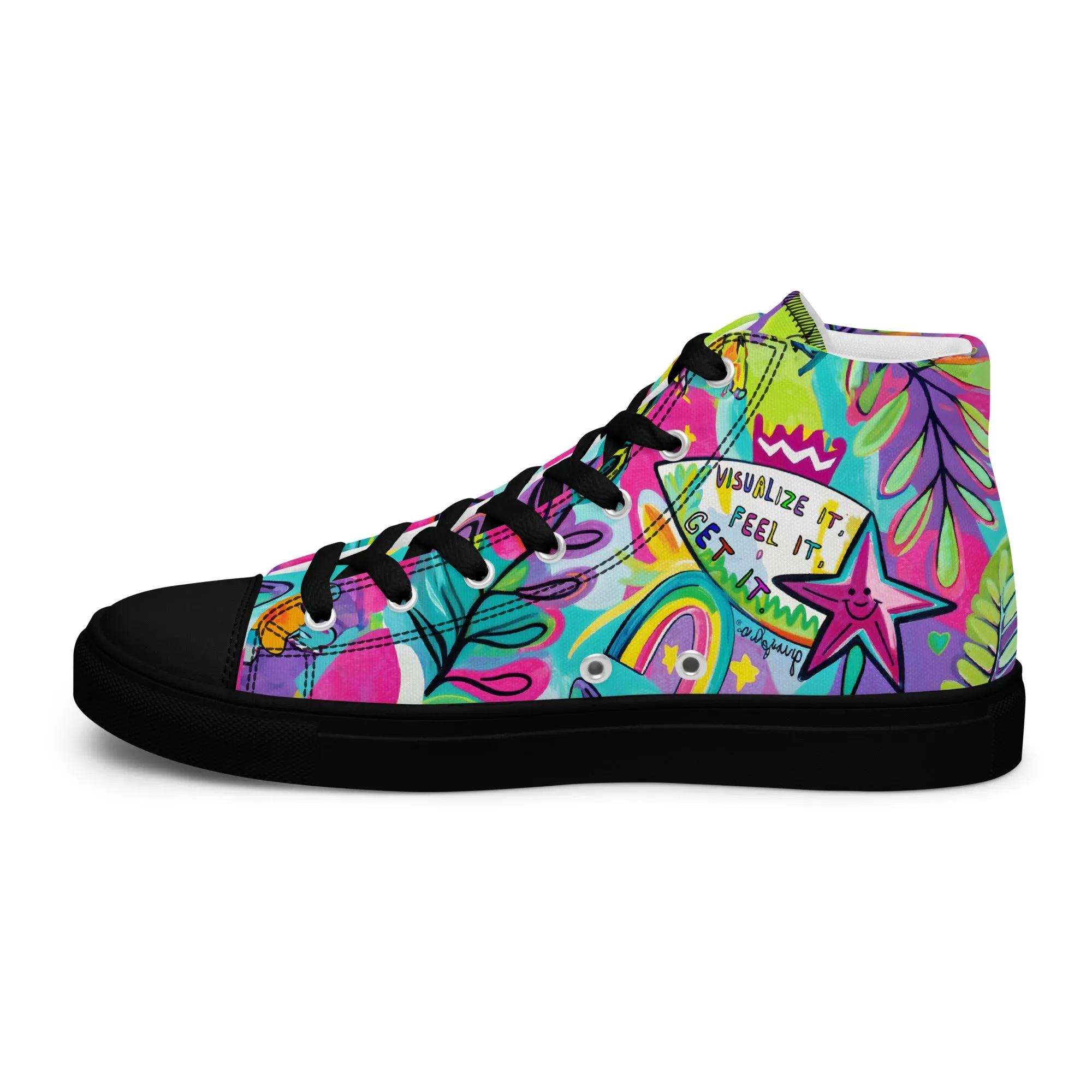 Unisex high top canvas shoes- Feel it