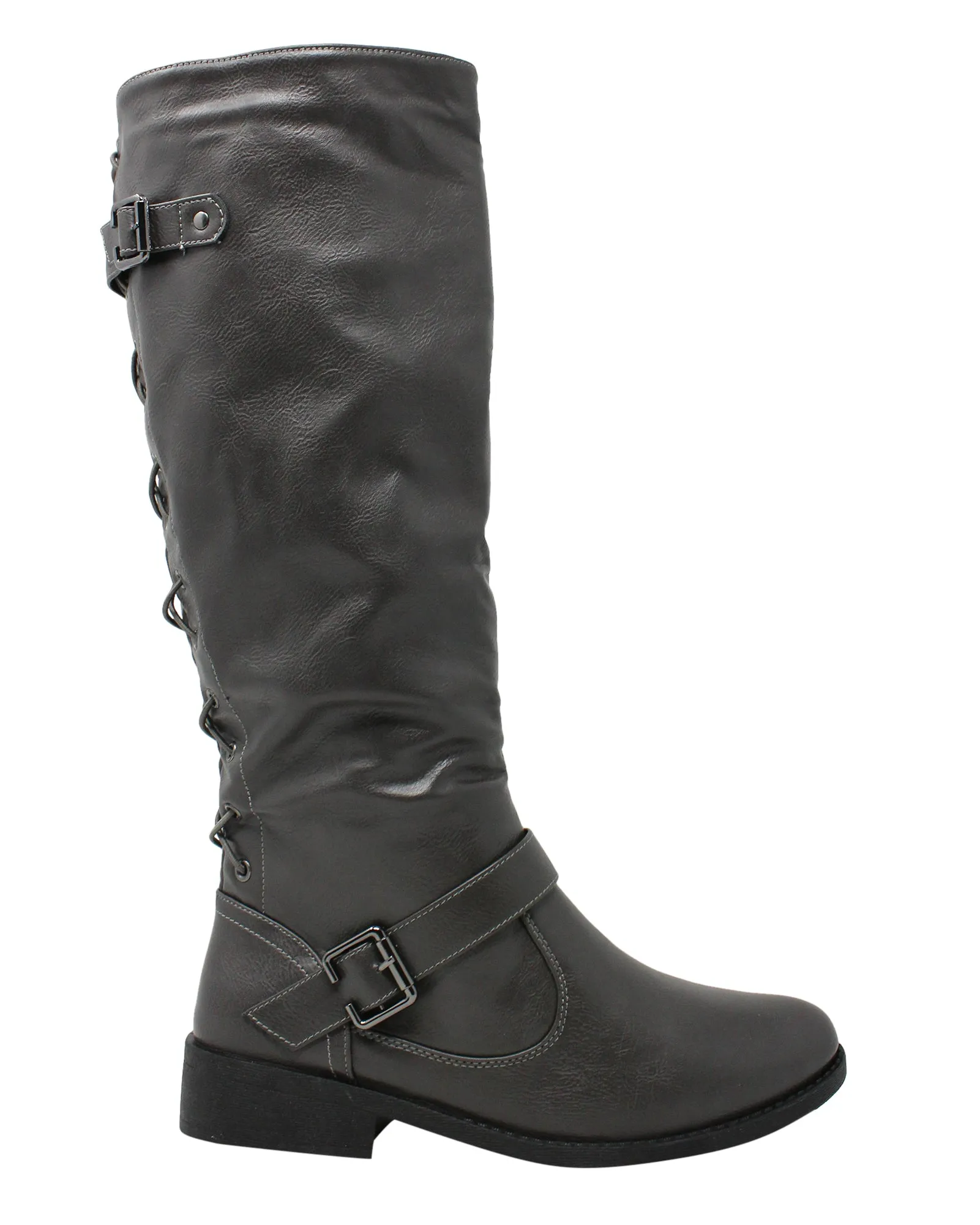 Wanted Women's Lady Luck Lace-up Back Knee High Riding Boot